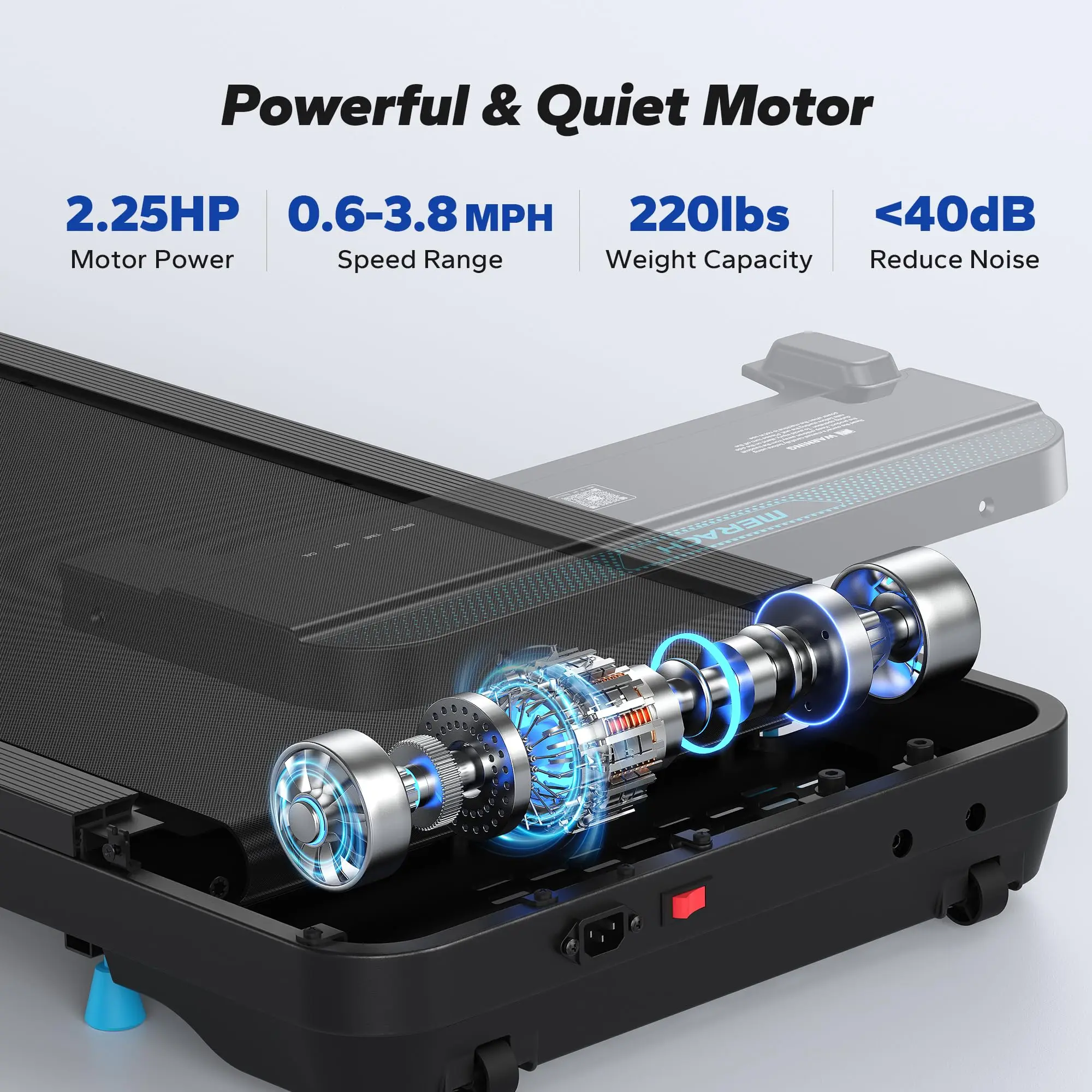 Walking Pad Small Treadmill for Home and Office Under Desk Treadmill with Max 3.8MPH 40 dB 2in1 Quiet Portable Mini