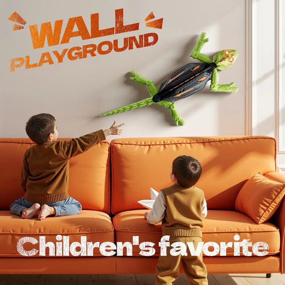 Wall Climbing RC Gecko Toy Electric Remote Control Lizard Wall Climbing Car Gecko Animal Car Children's Halloween Toys