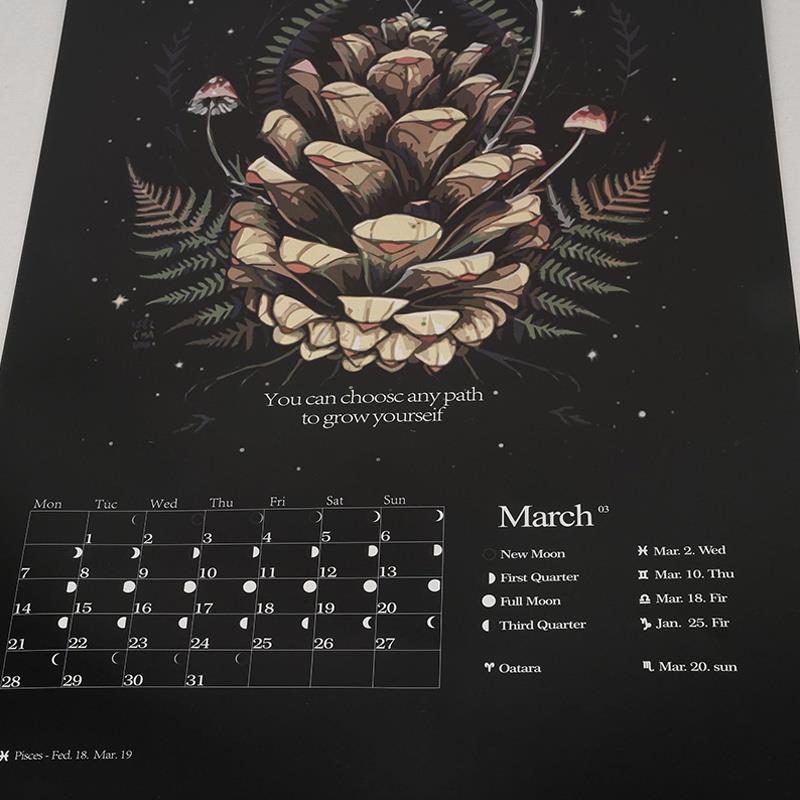 Wall Dark Forest Lunar Calendar 2022