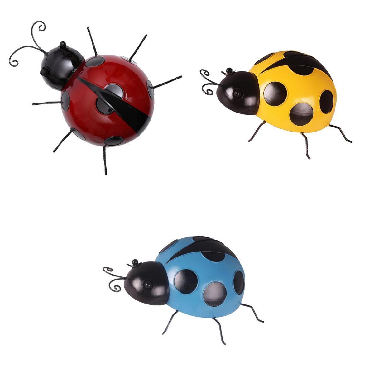 Wall Hanging Metal Ladybugs (3pcs)