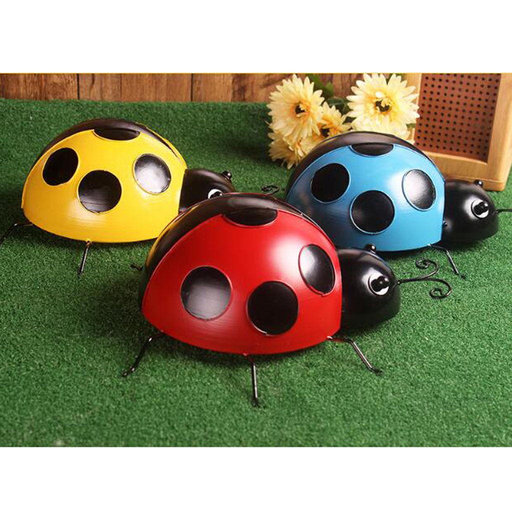 Wall Hanging Metal Ladybugs (3pcs)