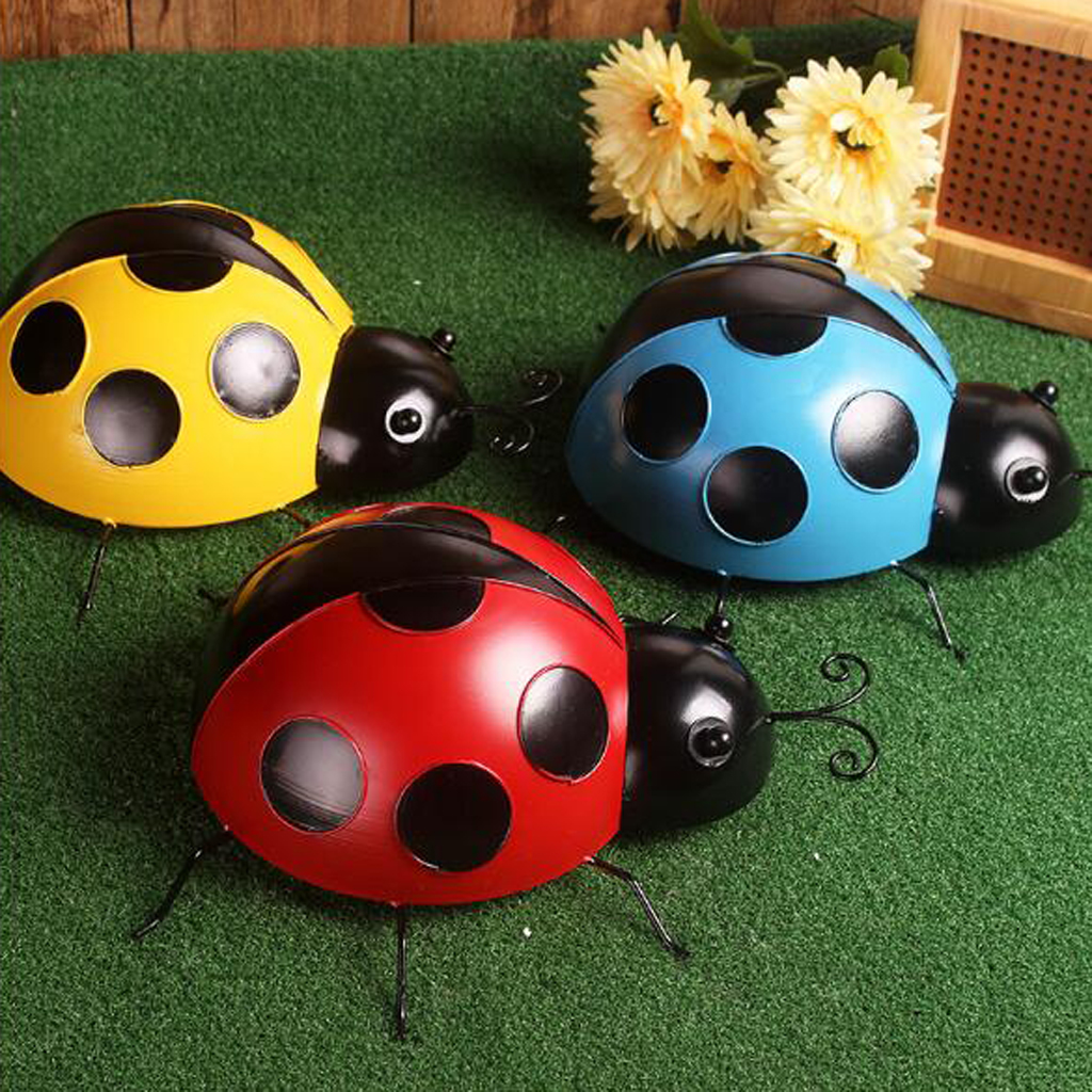 Wall Hanging Metal Ladybugs (3pcs)