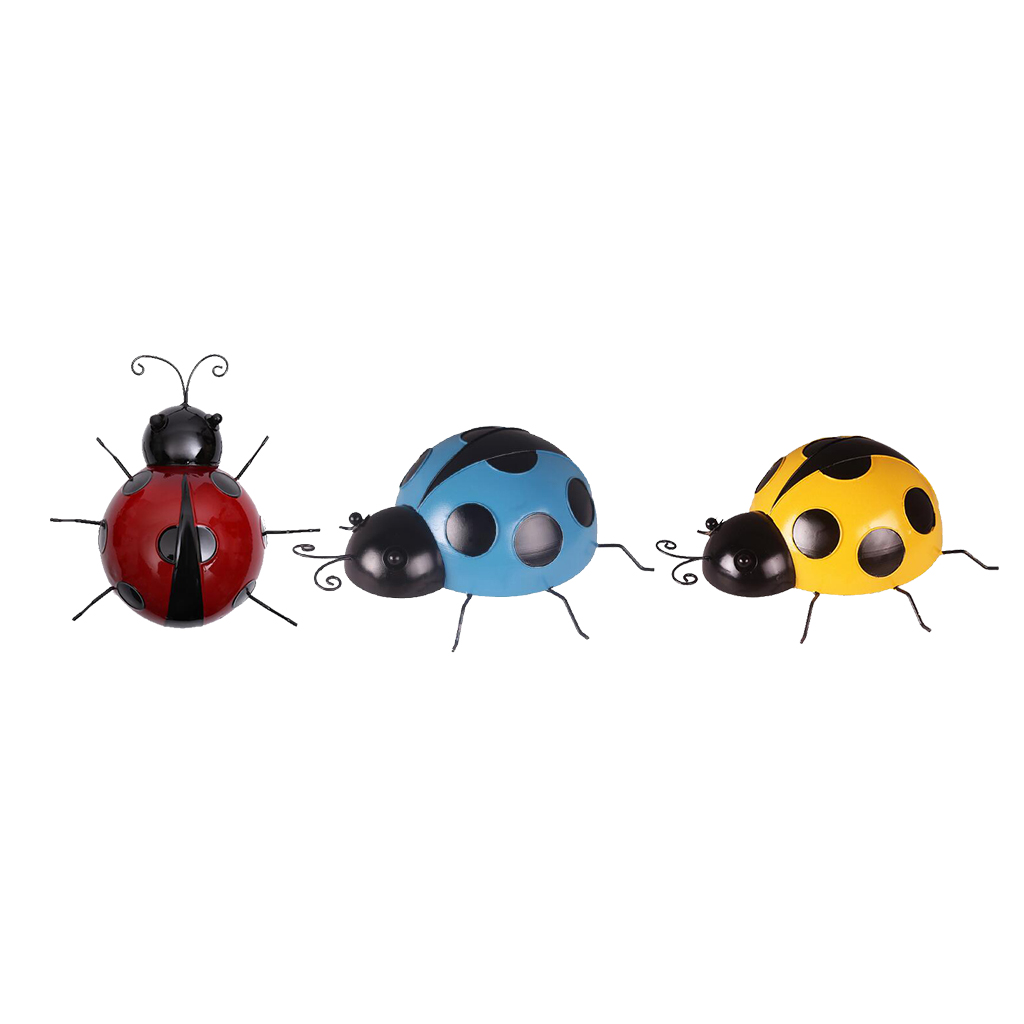 Wall Hanging Metal Ladybugs (3pcs)