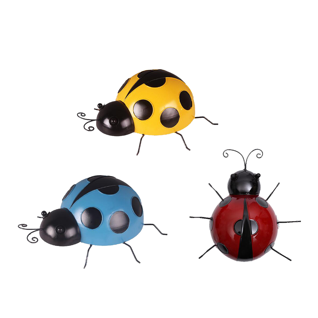 Wall Hanging Metal Ladybugs (3pcs)