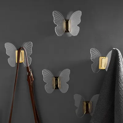 Wall-Mount Acrylic Butterfly Coat Hook Wall-Mount Acrylic Butterfly Coat Hook