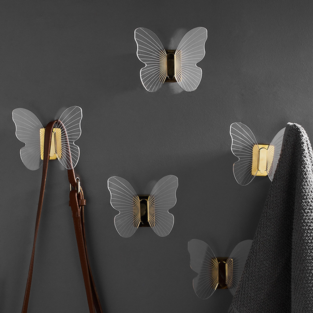Wall-Mount Acrylic Butterfly Coat Hook Wall-Mount Acrylic Butterfly Coat Hook