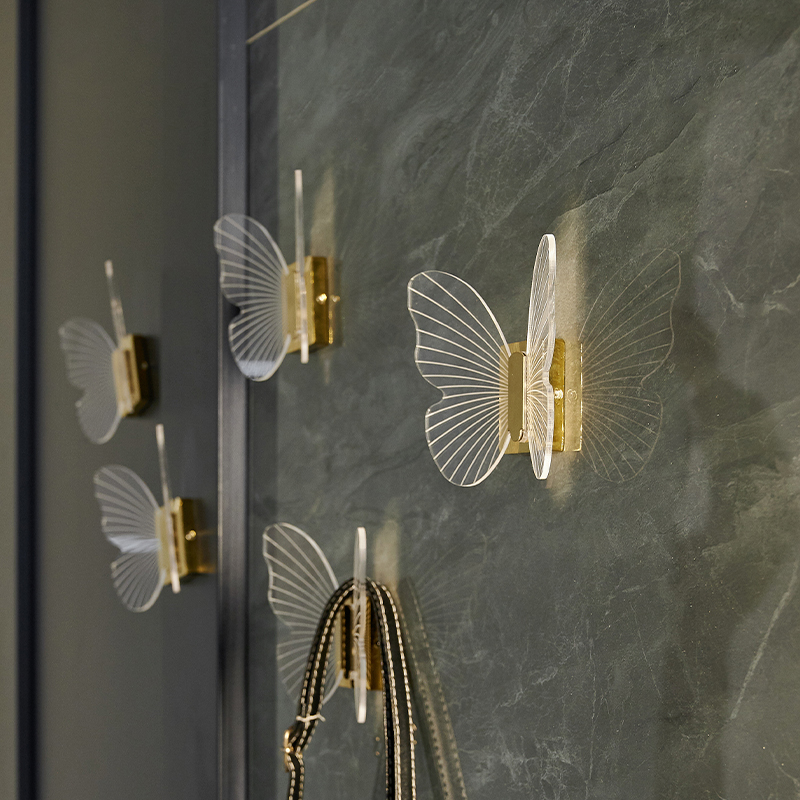 Wall-Mount Acrylic Butterfly Coat Hook Wall-Mount Acrylic Butterfly Coat Hook