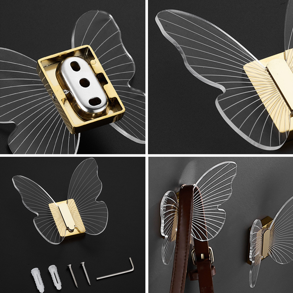 Wall-Mount Acrylic Butterfly Coat Hook Wall-Mount Acrylic Butterfly Coat Hook