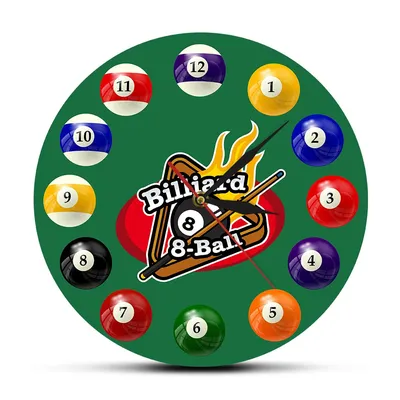 Wall Mount Analog Billiard Clock