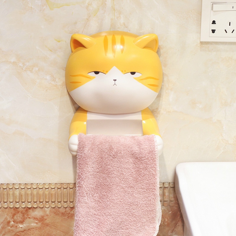 Wall Mount Cat Toilet Paper Holder