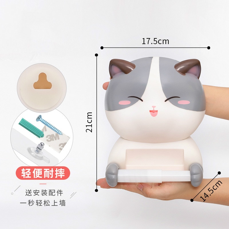 Wall Mount Cat Toilet Paper Holder