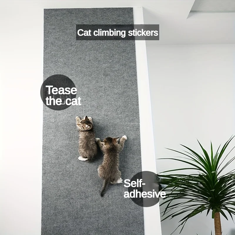 Wall Mounted Cat Scratching Pad Non slip Self adhesive Cat Scratching Board, Durable And Cuttable Indoor Furniture