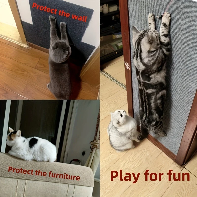 Wall Mounted Cat Scratching Pad Non slip Self adhesive Cat Scratching Board, Durable And Cuttable Indoor Furniture