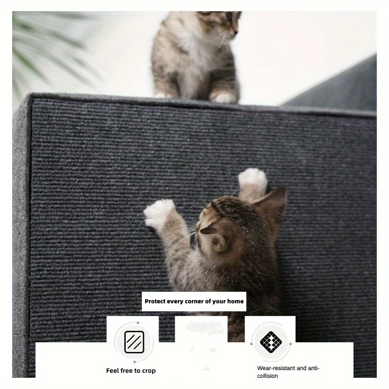 Wall Mounted Cat Scratching Pad Non slip Self adhesive Cat Scratching Board, Durable And Cuttable Indoor Furniture