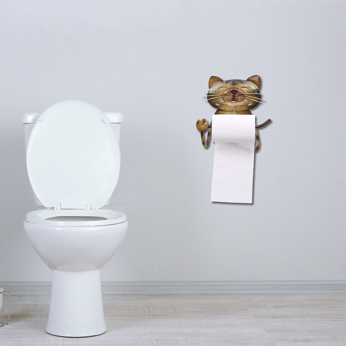 Wall Mounted Cat Toilet Roll Holder