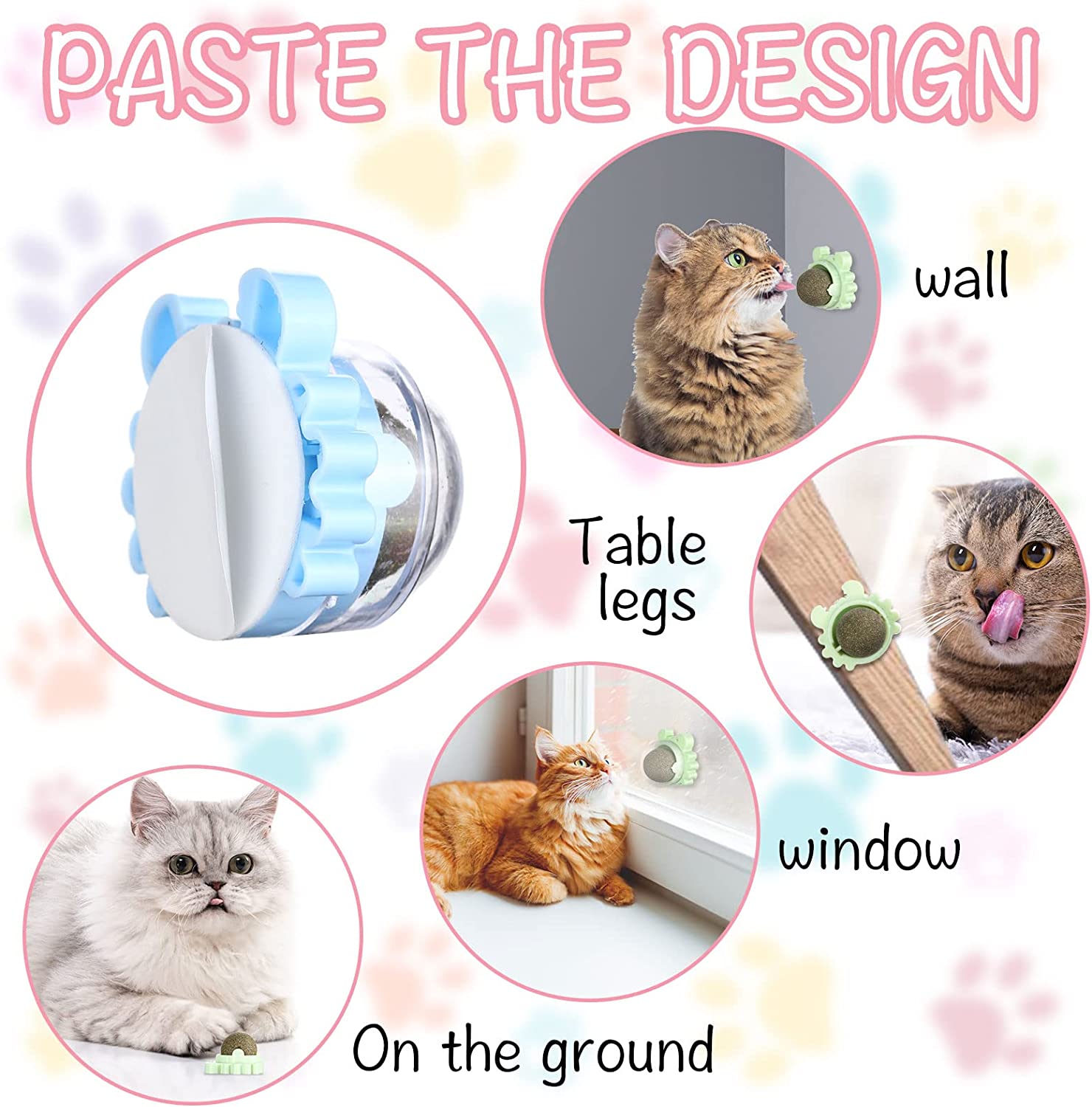 Wall Mounted Catnip Lick Ball (2 pcs) Wall Mounted Catnip Lick Ball (2 pcs)