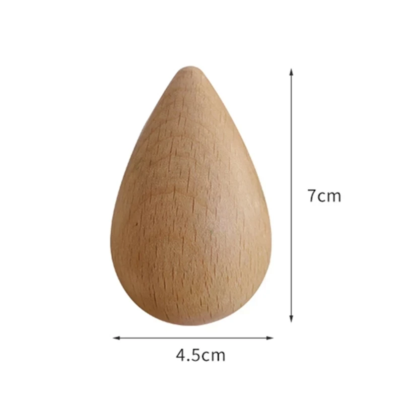Wall Mounted Coat Hook Natural Wood Clothes Hanger Decorative Water Drop Design Wall Mounted Coat Hook Natural Wood Clothes Hanger Decorative Water Drop Design