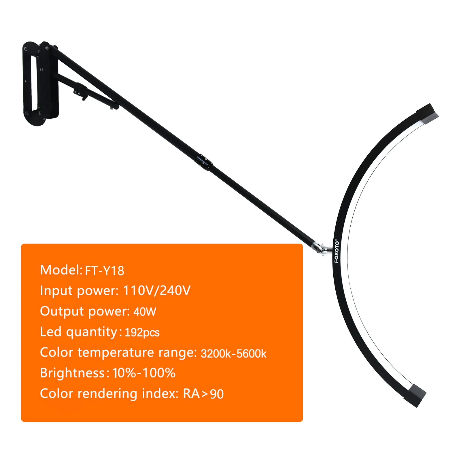 Wall Mounted Half Moon Lamp Photographic Fill Light LED Ceiling Light for Barbershop Eyelashes Nail Tattoo Beauty Salon