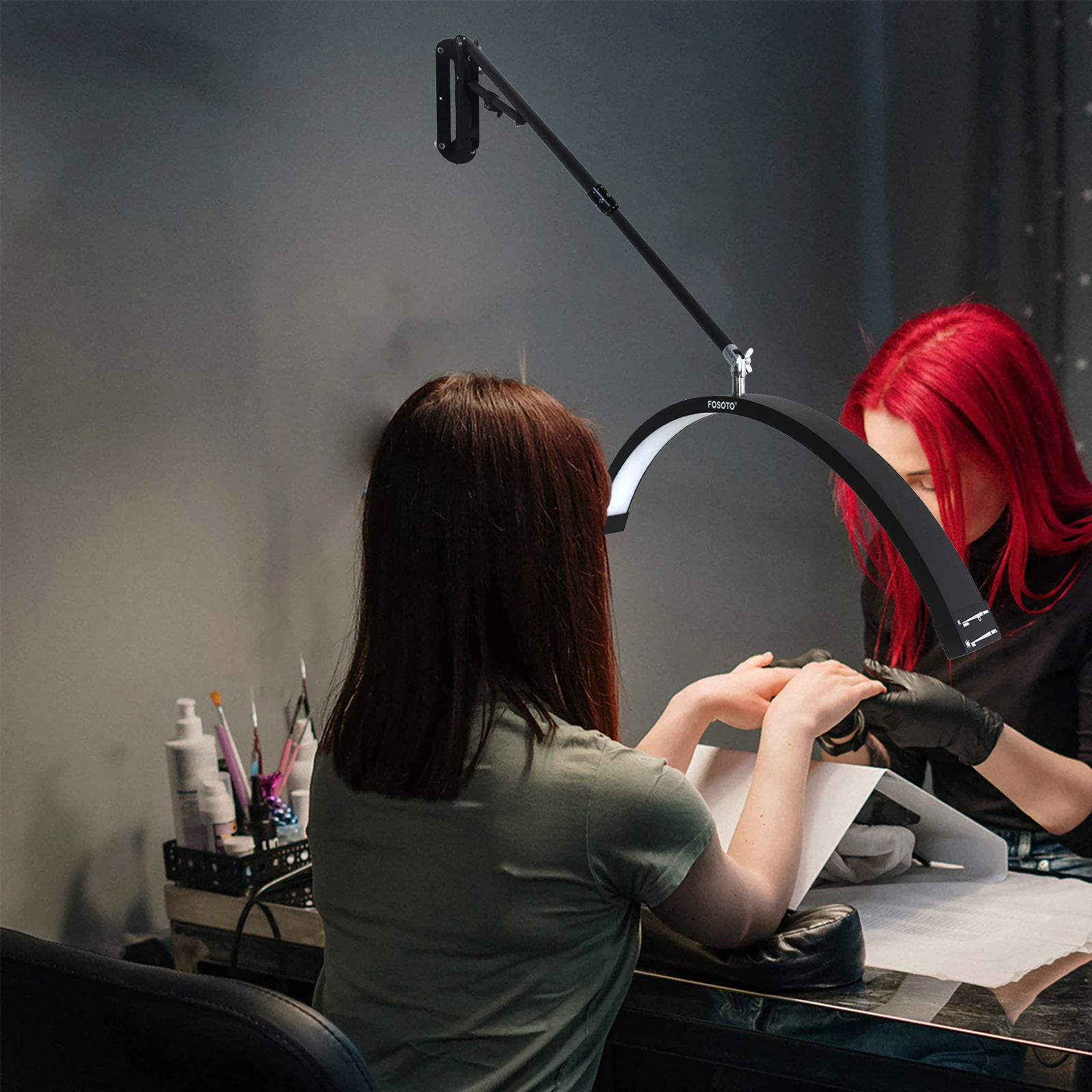 Wall Mounted Half Moon Lamp Photographic Fill Light LED Ceiling Light for Barbershop Eyelashes Nail Tattoo Beauty Salon