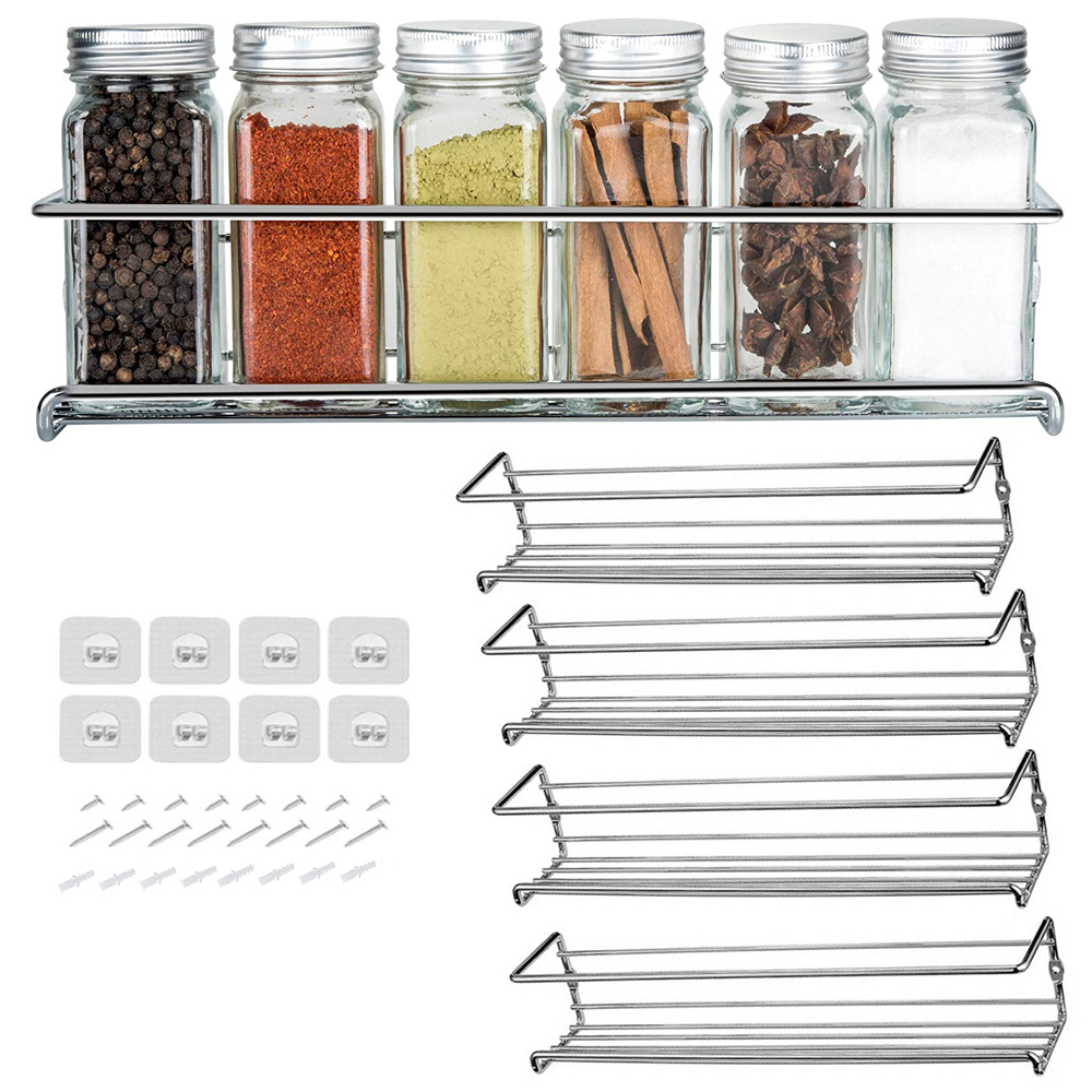Wall Mounted Kitchen Seasoning Racks (4 pcs)