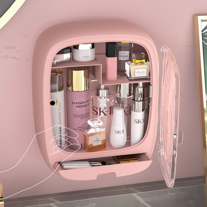 Wall Mounted Makeup Storage