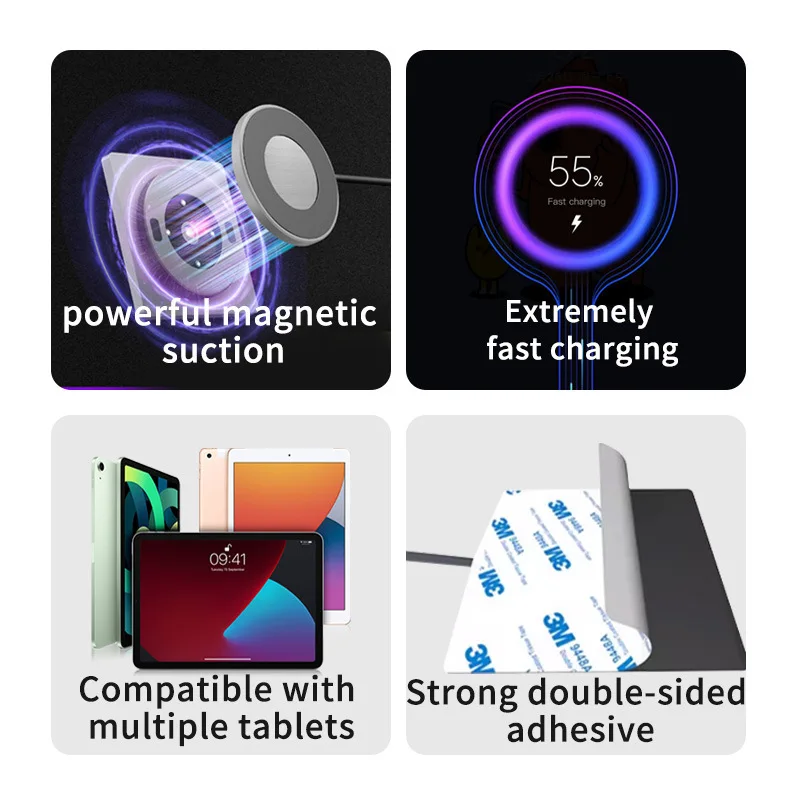 Wall Mounted Tablet Holder Wireless Charger Magnetic Bracket Type-C USBC for Android iPad Home Central Control Panel Wall Mounted Tablet Holder Wireless Charger Magnetic Bracket Type-C USBC for Android iPad Home Central Control Panel