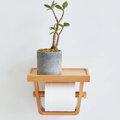 Wall-Mounted Wood Toilet Roll Holder Wall-Mounted Wood Toilet Roll Holder