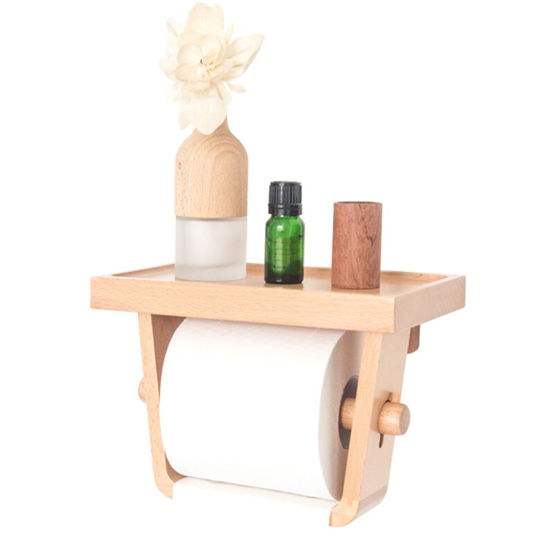 Wall-Mounted Wood Toilet Roll Holder Wall-Mounted Wood Toilet Roll Holder