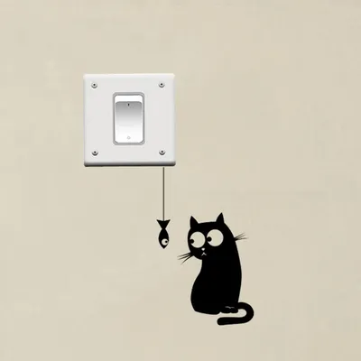 Wall Sticker for Switch Boards Cat Decal Wall Sticker for Switch Boards Cat Decal