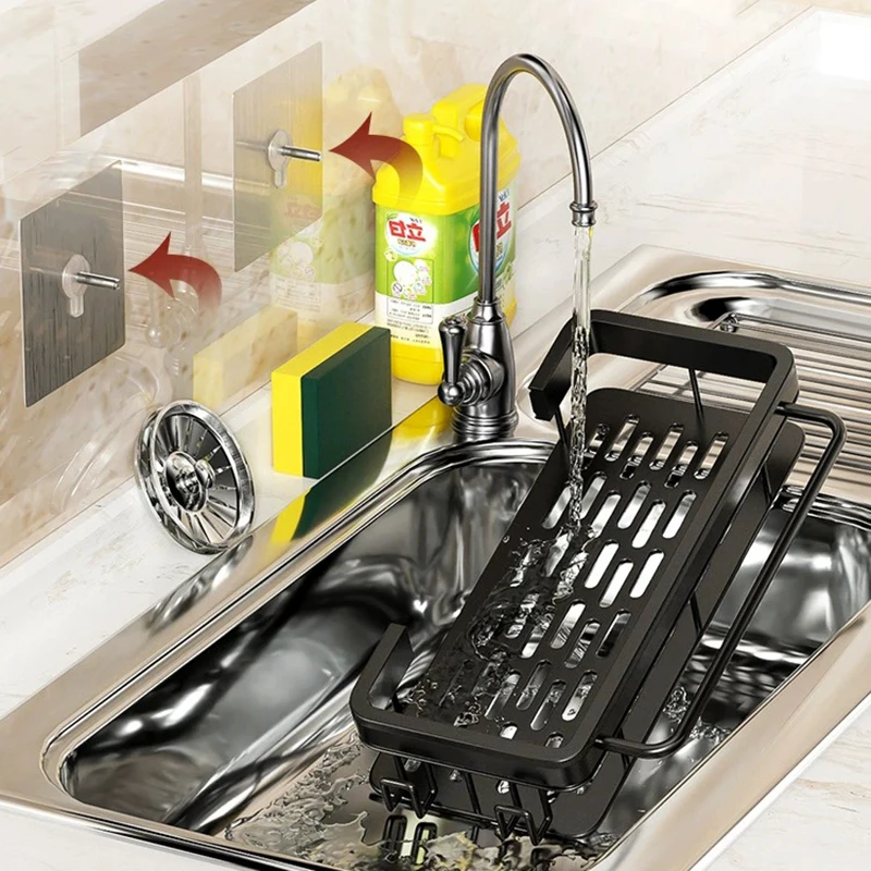 Wall Storage Suspended Kitchen Sink Drainer Sponge Holder Kitchen Soap Rack No Drill Shelf Storage And Kitchen Wall Storage Suspended Kitchen Sink Drainer Sponge Holder Kitchen Soap Rack No Drill Shelf Storage And Kitchen