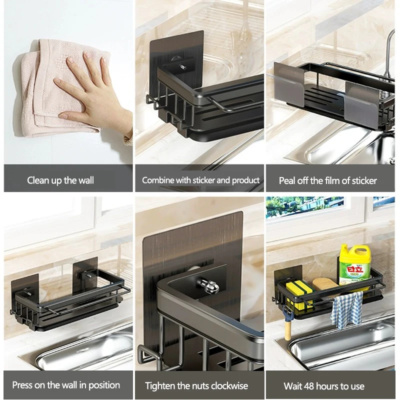 Wall Storage Suspended Kitchen Sink Drainer Sponge Holder Kitchen Soap Rack No Drill Shelf Storage And Kitchen Wall Storage Suspended Kitchen Sink Drainer Sponge Holder Kitchen Soap Rack No Drill Shelf Storage And Kitchen