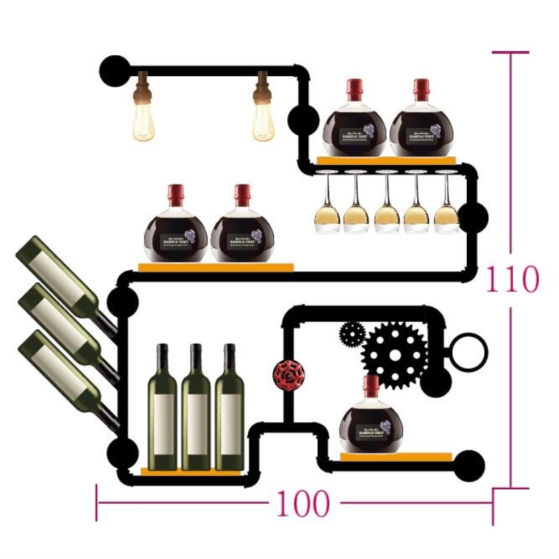 Wall Wine Rack Retro Design Wall Wine Rack Retro Design