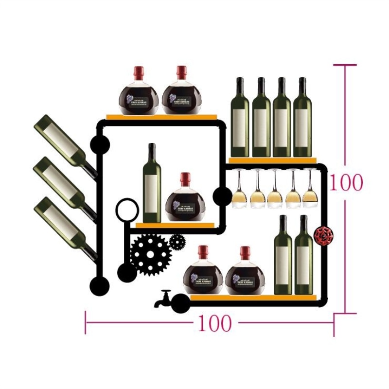 Wall Wine Rack Retro Design Wall Wine Rack Retro Design