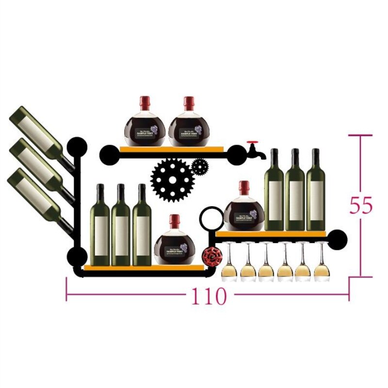 Wall Wine Rack Retro Design Wall Wine Rack Retro Design