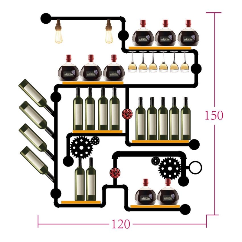 Wall Wine Rack Retro Design Wall Wine Rack Retro Design