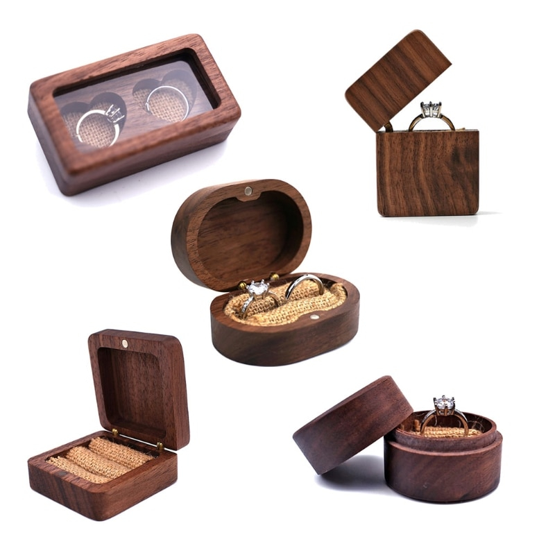 Walnut Wood Ring Box Storage Walnut Wood Ring Box Storage