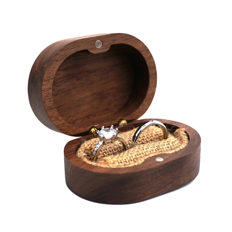Walnut Wood Ring Box Storage