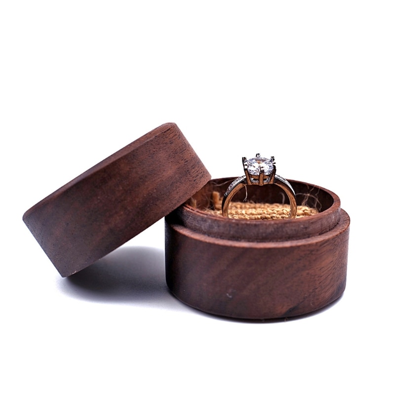 Walnut Wood Ring Box Storage