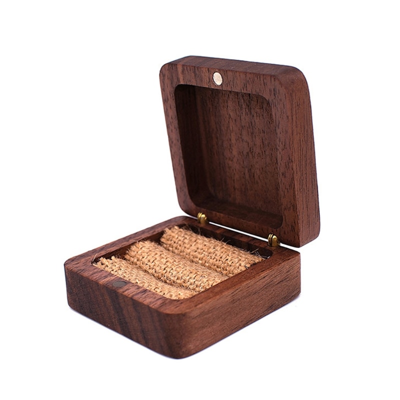 Walnut Wood Ring Box Storage