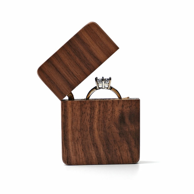 Walnut Wood Ring Box Storage