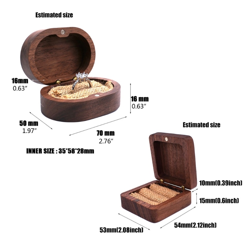Walnut Wood Ring Box Storage