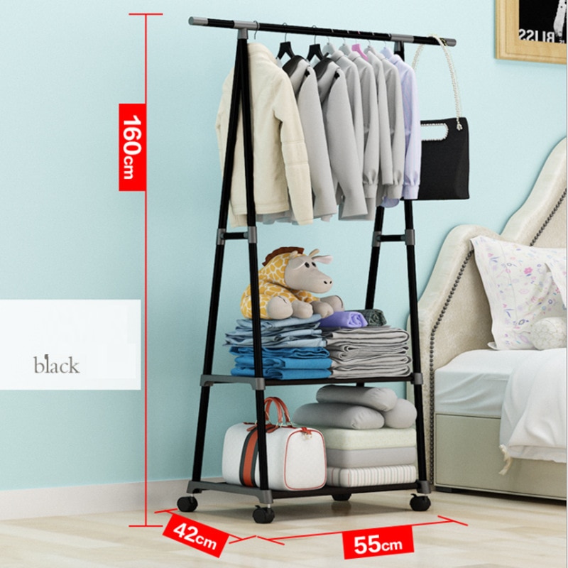 Wardrobe Rack Movable Clothes Rack