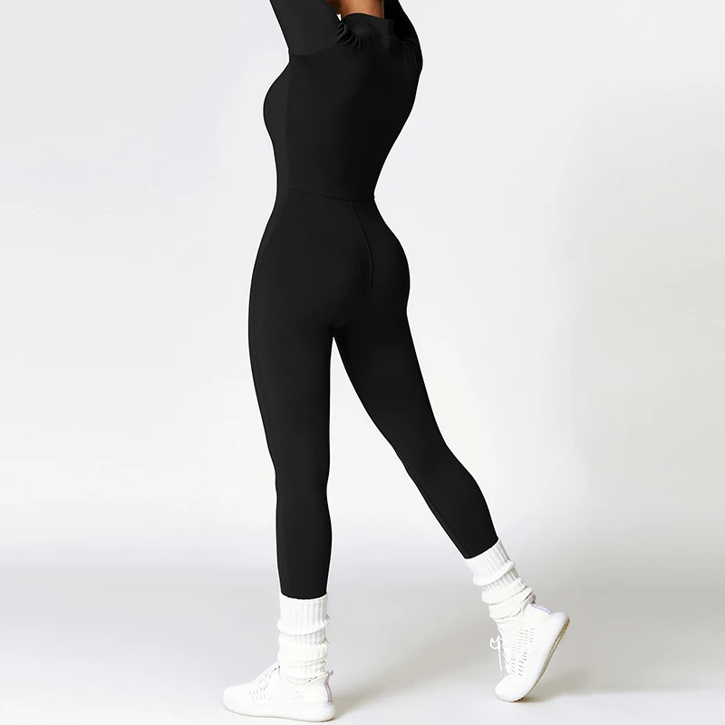 Warm Thin Fleece Jumpsuits Women's Tracksuit Winter One-Piece Sports Suit Black Fitness Jumpsuit Long Sleeves Workout Warm Thin Fleece Jumpsuits Women's Tracksuit Winter One-Piece Sports Suit Black Fitness Jumpsuit Long Sleeves Workout