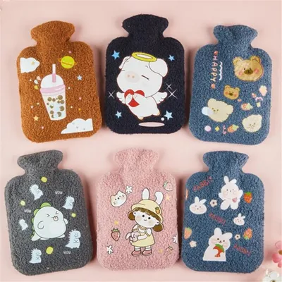 Warm Water Bag with Cute Fleece Cover