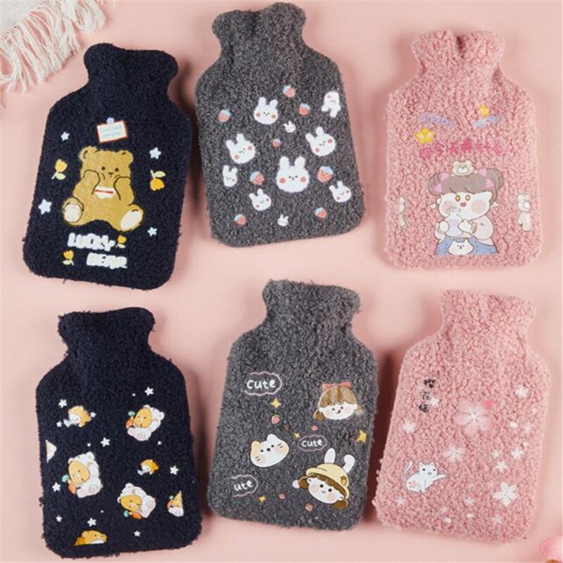 Warm Water Bag with Cute Fleece Cover