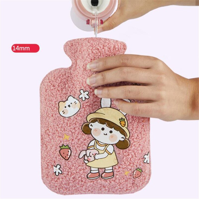 Warm Water Bag with Cute Fleece Cover