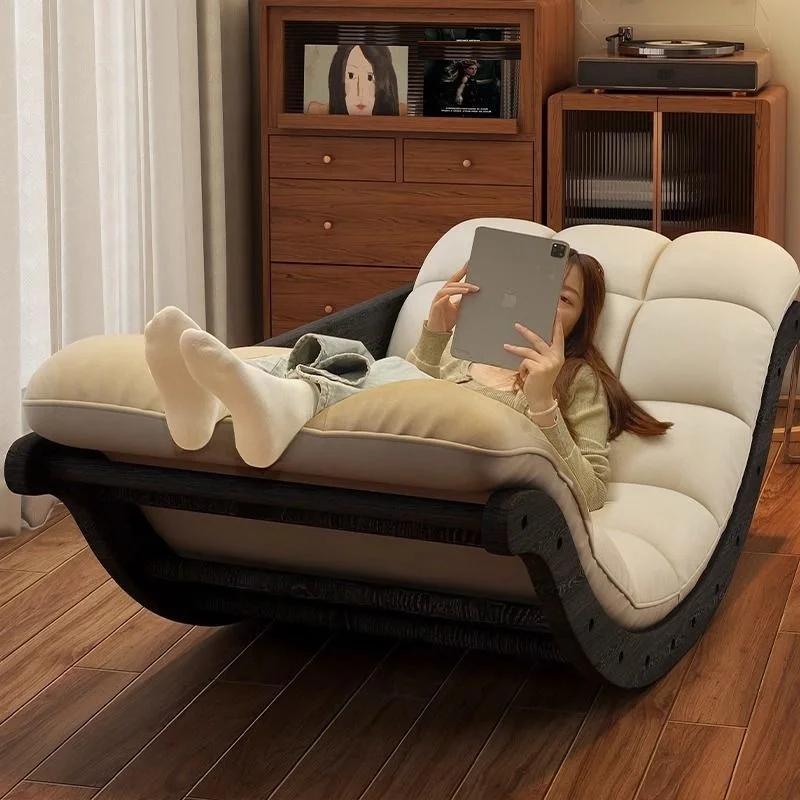 Warming Banana Rocking Chair Simple Lazy Solid Wood Single Sofa New Balcony Lounge Chair Living Room Home Retro Leisure Warming Banana Rocking Chair Simple Lazy Solid Wood Single Sofa New Balcony Lounge Chair Living Room Home Retro Leisure
