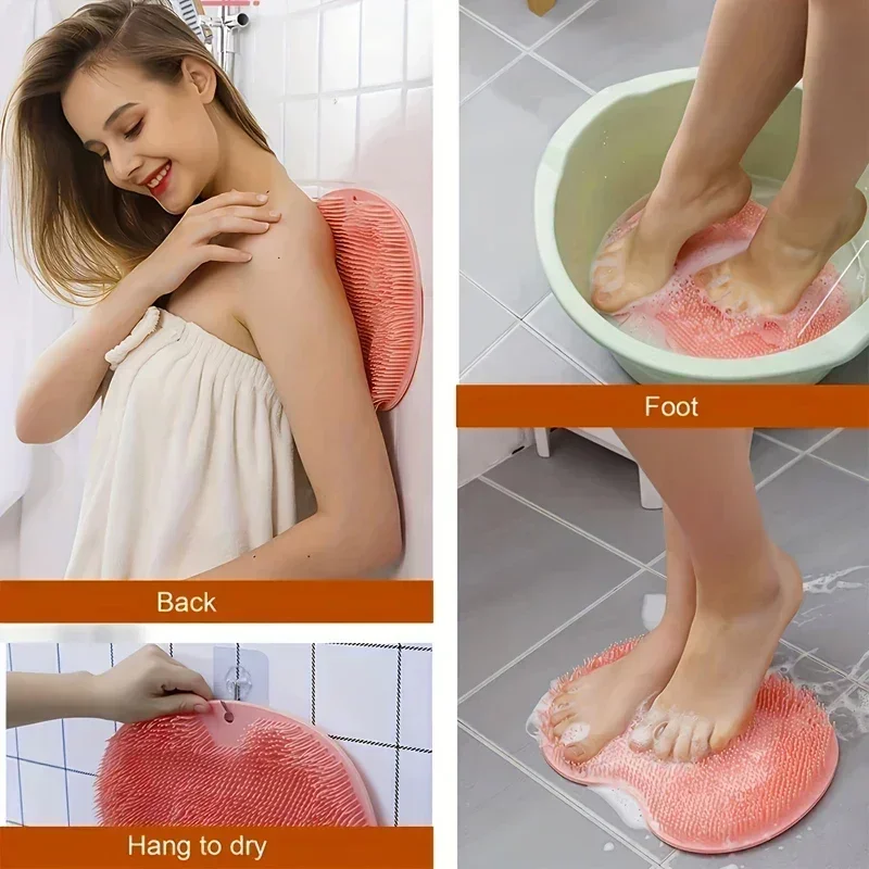 Wash The Foot Brush Body Cleanser Silicone Sponge Bath Massage Mat Shower Back Brush Wall Mounted Foot Wash Mat with Wash The Foot Brush Body Cleanser Silicone Sponge Bath Massage Mat Shower Back Brush Wall Mounted Foot Wash Mat with