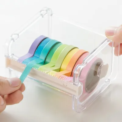 Washi Tape Cutter Transparent Dispenser