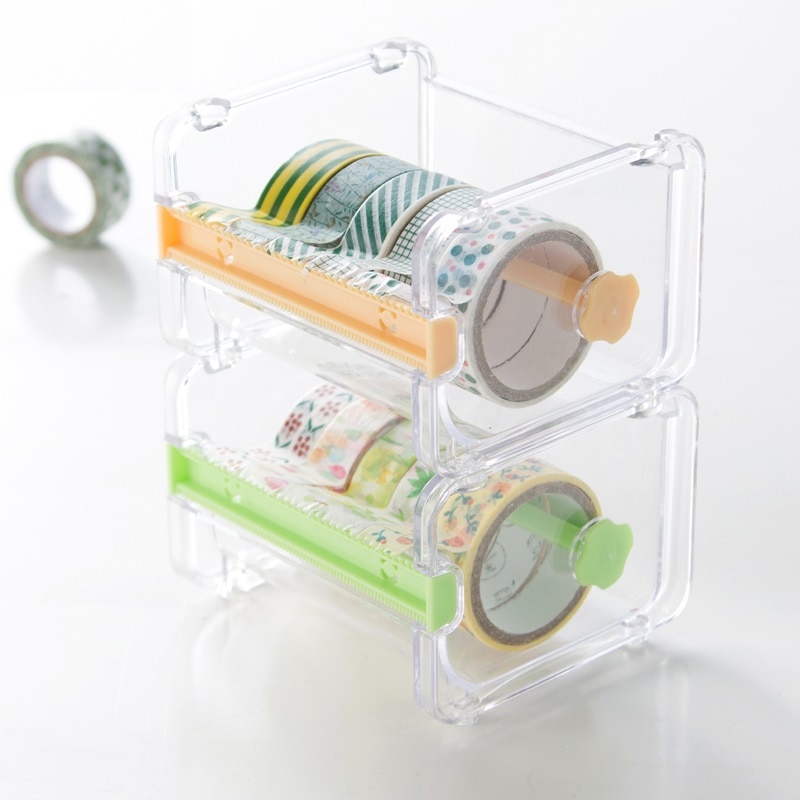 Washi Tape Cutter Transparent Dispenser